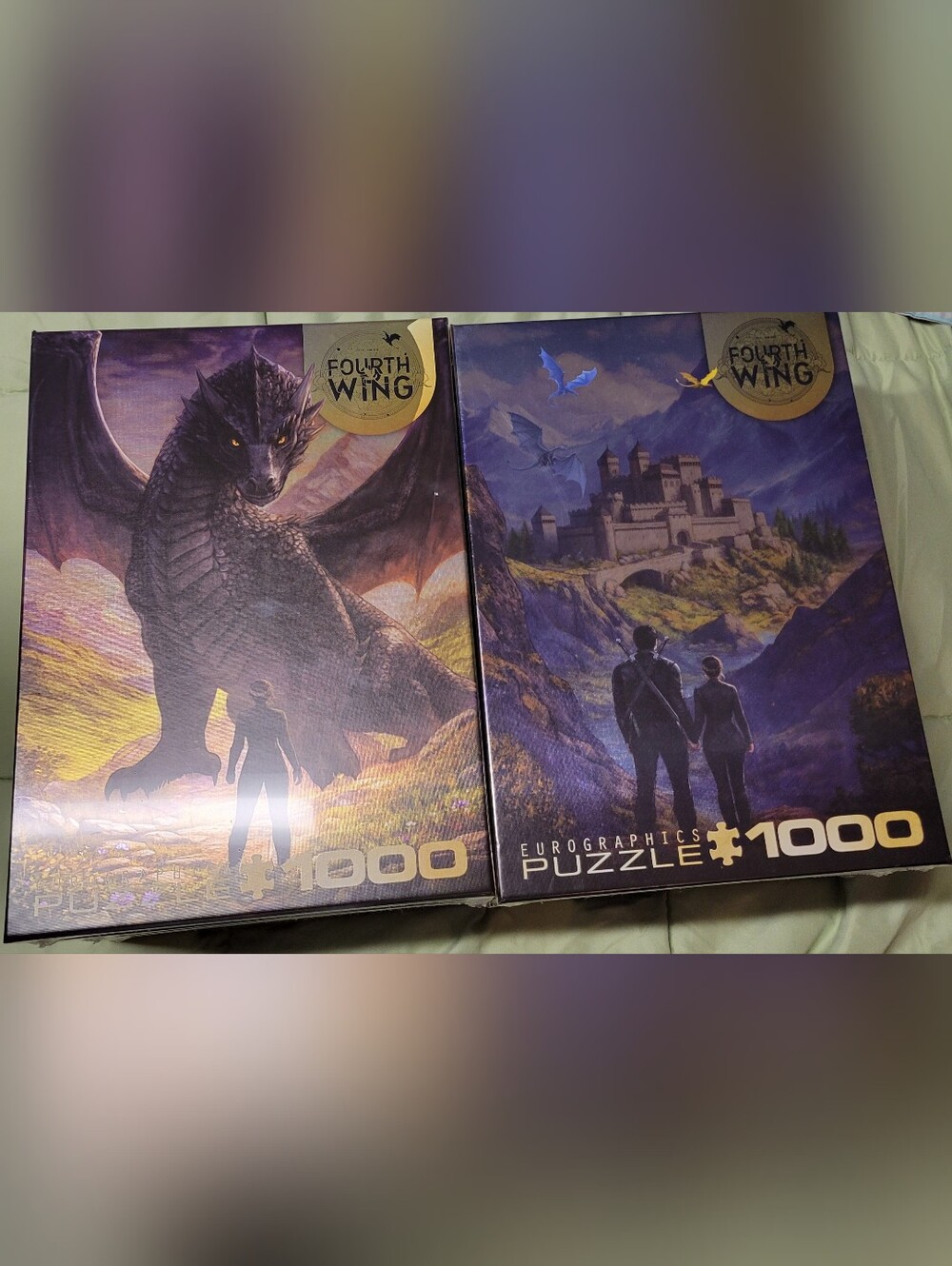 Eurographics 1000 Piece Puzzle Fourth Wing Violet Xaden Meets Tairn Lot of 2 NEW